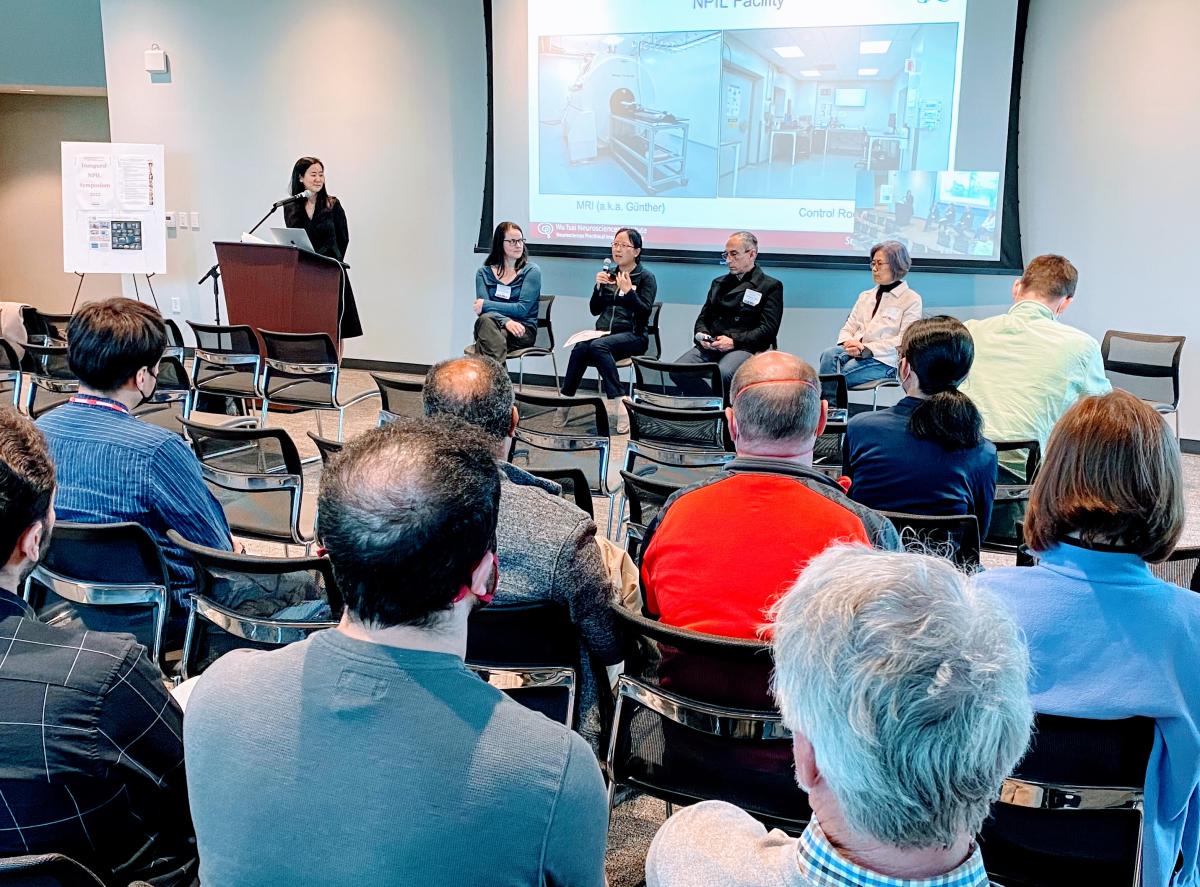 An 'MRI for Dummies' panel demystifies the brain imaging technology at the 2022 Neuroscience Preclinical Imaging Laboratory Symposium