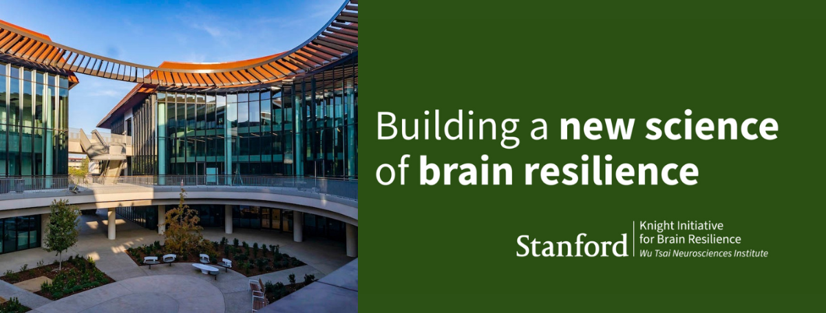 Knight Initiative banner: Stanford Neurosciences Building and Knight logo