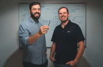 Abdulmalik Obaid (on left) and Nick Melosh