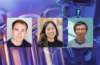 2025 SIGF Fellows supported by the Wu Tsai Neurosciences. From left: Nick Manfred, Sarah Jin Zou, Pengli Wang.