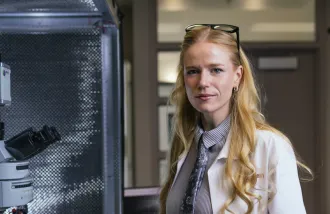 Annie Goettemoeller in her lab. 