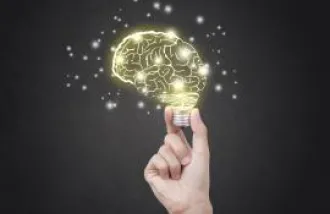 illustration of brain as a lightbulb