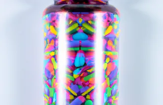 psychedelic colored pills