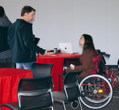 Brad Zuchero and Noa Katz discuss their shared interests in myelin and synthetic biology at one of the Synthetic Neuroscience forums hosted by the Wu Tsai Neurosciences Institute, Bio-X and Sarafan ChEM-H. This discussion has since turned into a newly funded Synthetic Neuroscience Grant. 