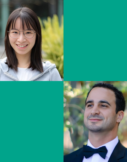 A square grid with headshots of Sa Cai and Itamar Terem