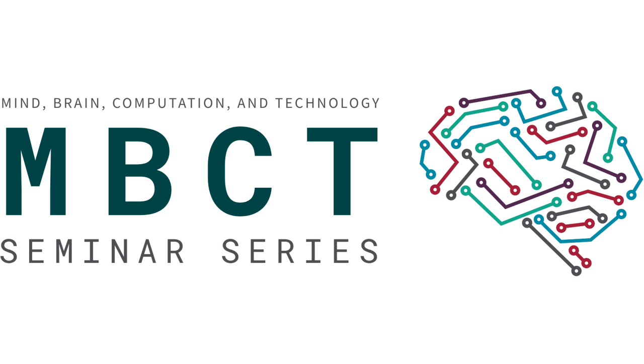 "MBCT Seminar Series" next to the logo, an illustrated brain made of circuit-like lines that are red, blue, green, and purple.