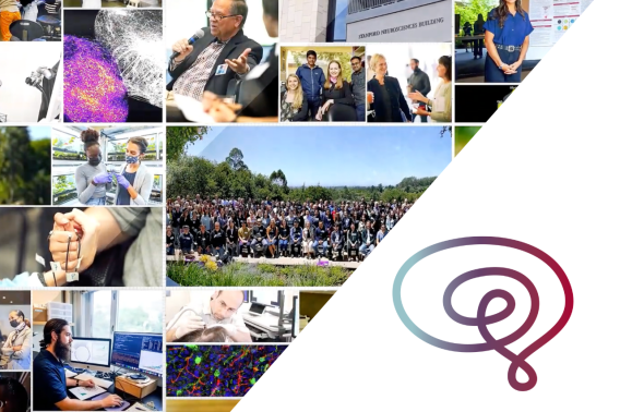 Collage of Stanford faculty, staff, students, and researchers contributing to the mission of the Wu Tsai Neurosciences Institute. Wu Tsai Neuro logo. 