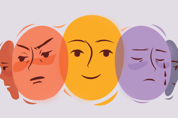 Image of faces representing various emotions: angry, happy, sad