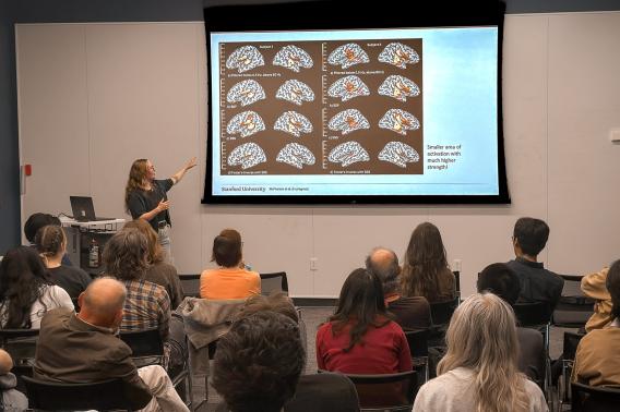 Speaker discusses her research at a recent CNDS Seminar.