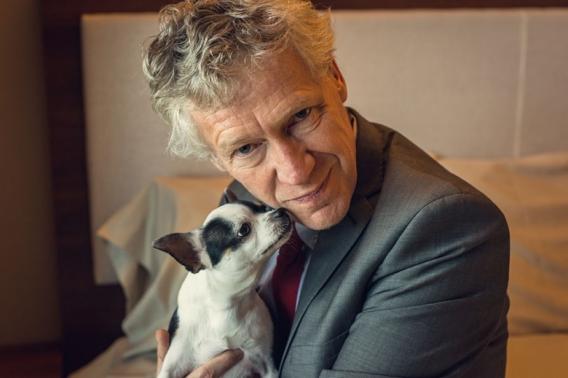 Emmanuel Mignot with his dog