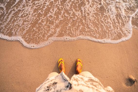 woman on beach